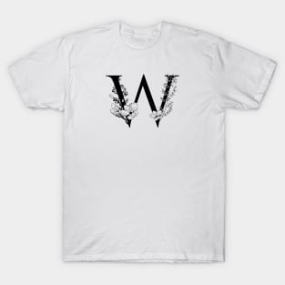 Letter W Monogram - Floral Initial T-Shirt